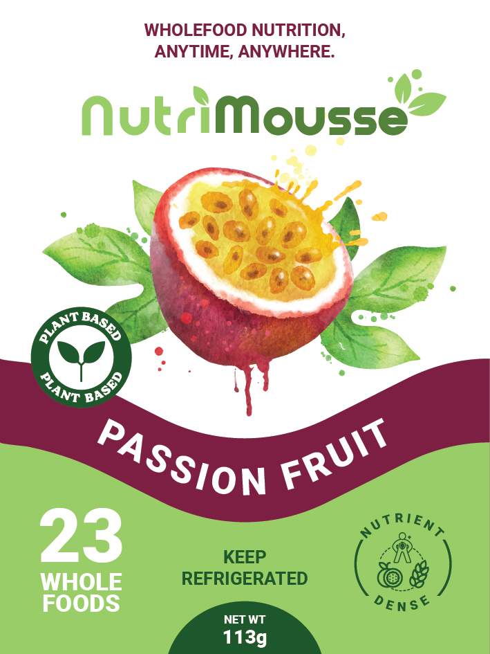 NutriMousse Passion Fruit label